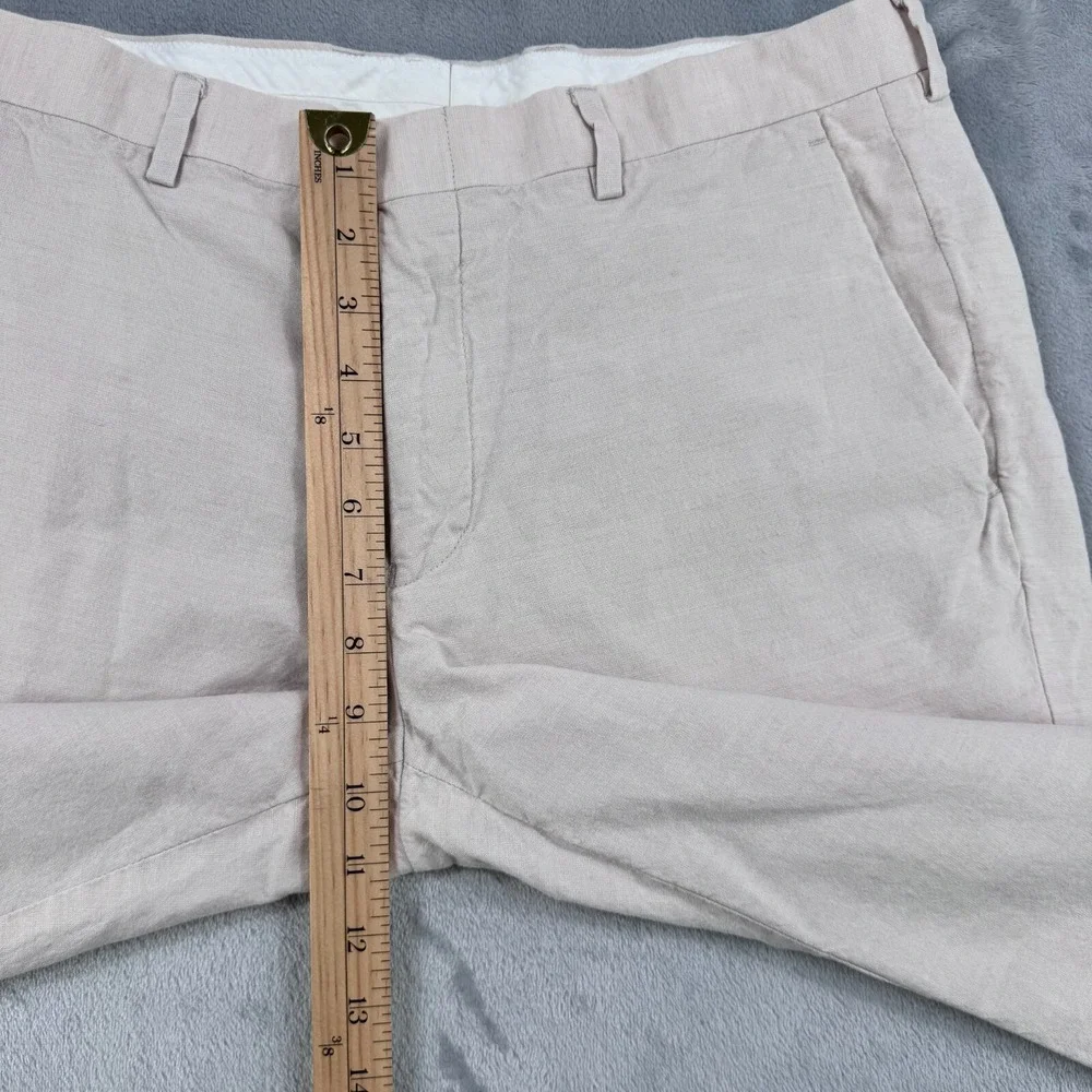 J.Crew Ludlow Pants Mens 32x30 Tan Baird McNutt Irish Linen Cotton AU429‎ Chino